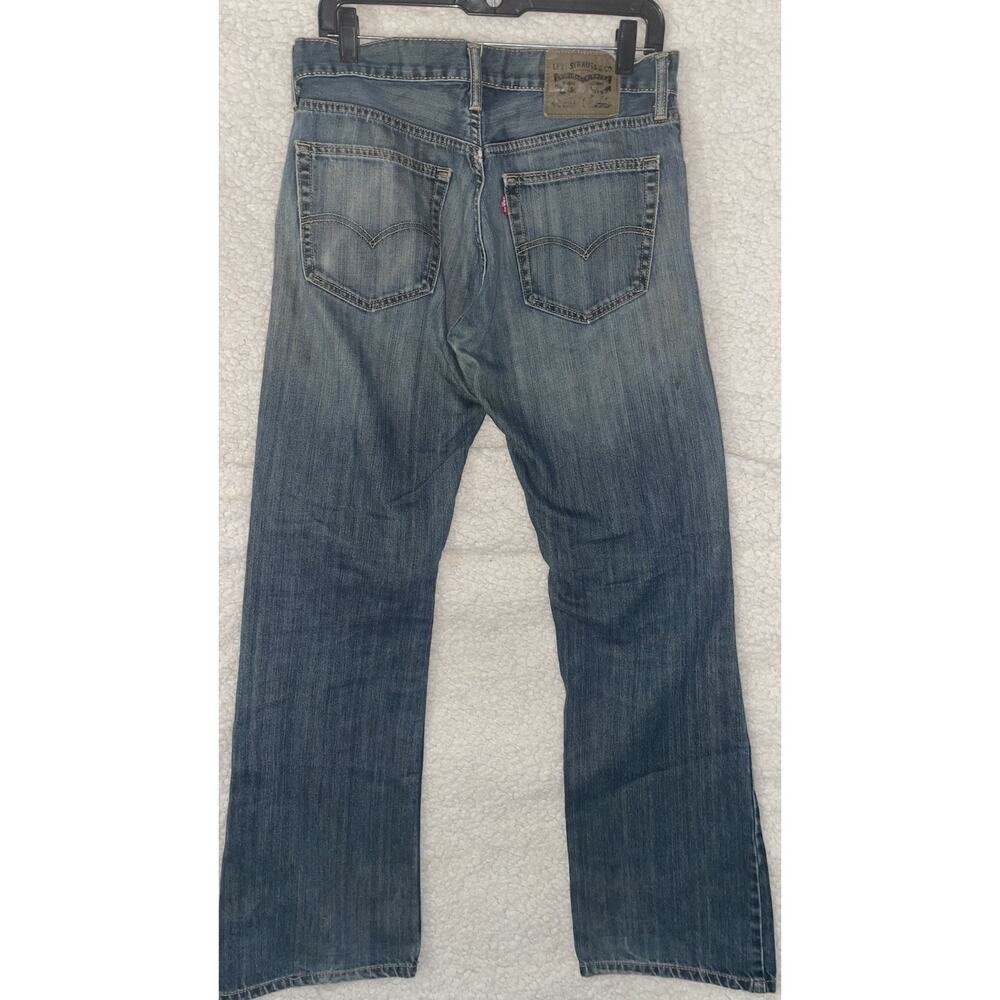 Levi’s 527 Jeans Adult 32x32 Blue Low Boot Cut Distressed Low Rise - Picture 2 of 5